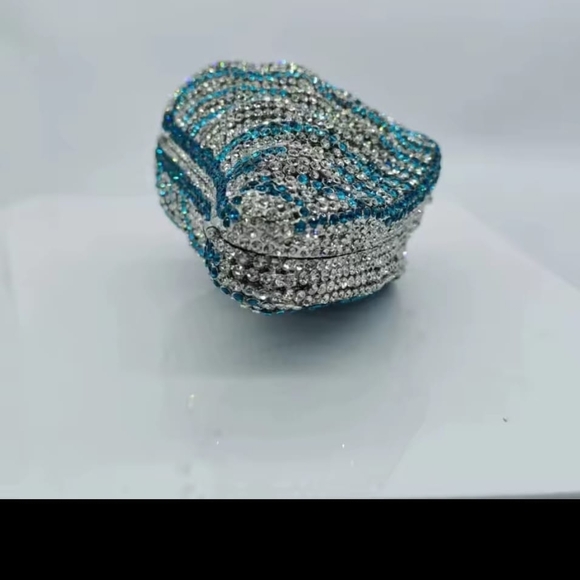 Elegant Silver and Blue Clutch
